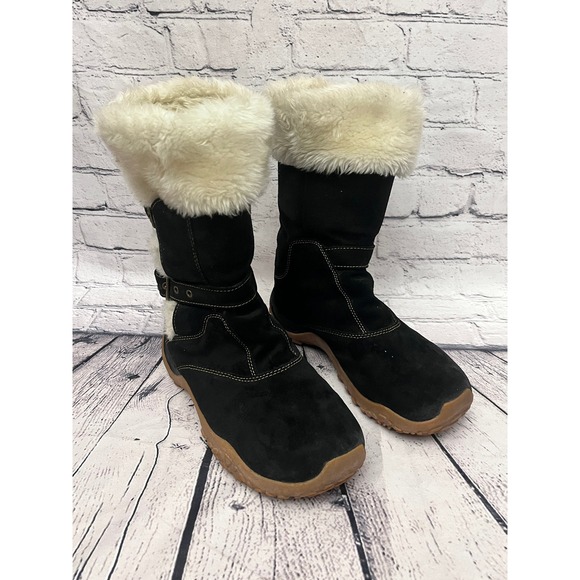 Salomon Lhasa Womens Suede Leather Winter Boots with Fur Trim Size 7 - Picture 1 of 6